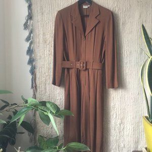 Vintage Sisley Belted Wool Jumpsuit